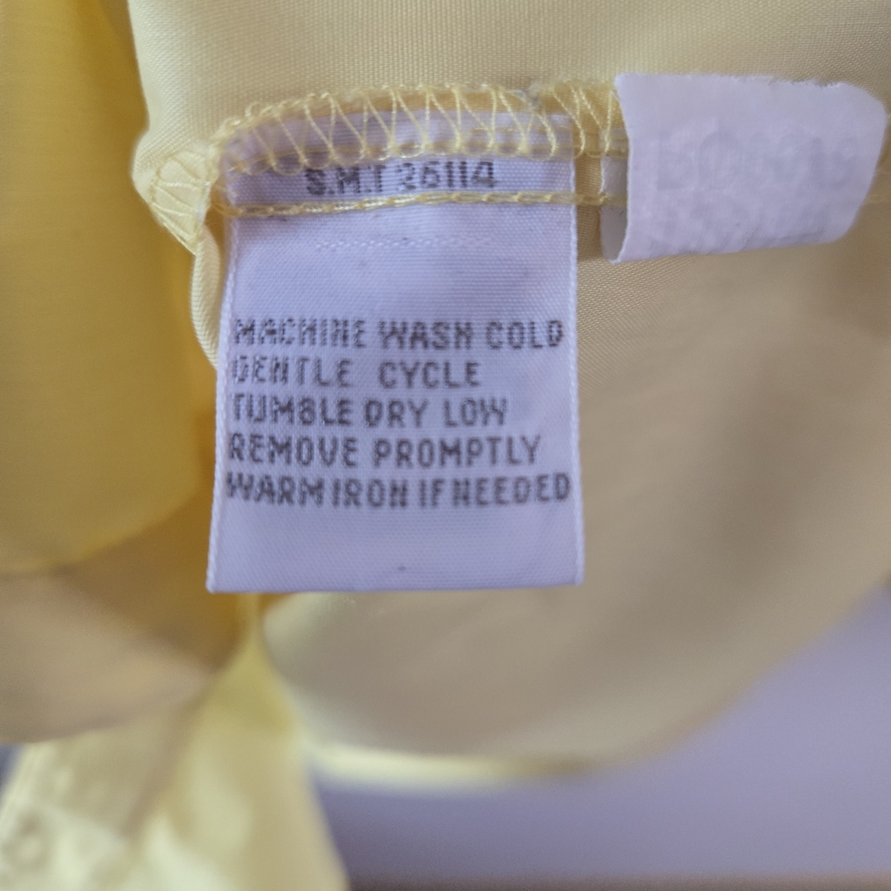 Foxcroft Soft Lemon Yellow Button-Front Shirt - Picture 6 of 6
